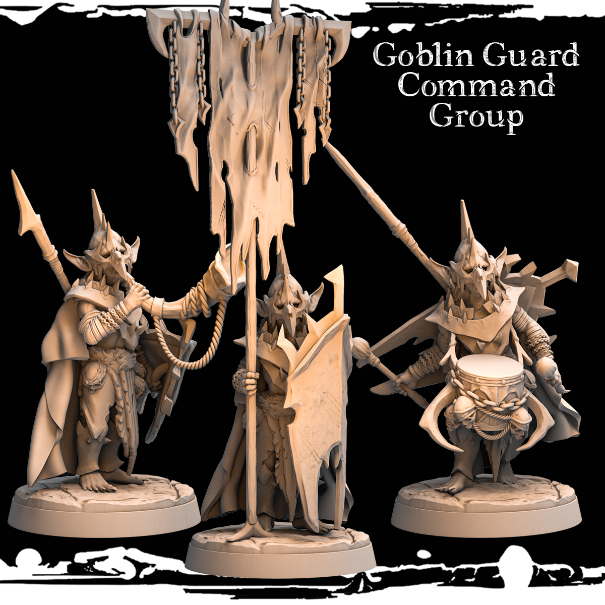 Command Group - Goblin Guards - 3 variations - Army of Darkness: Greenskins